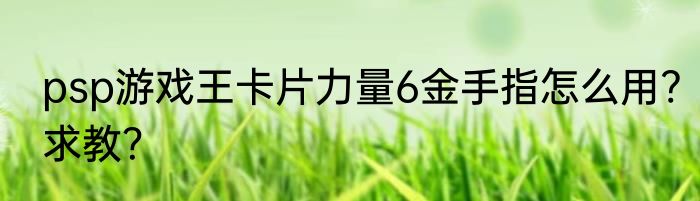 psp游戏王卡片力量6金手指怎么用?求教？