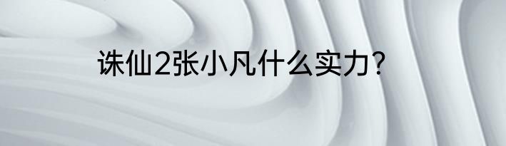 诛仙2张小凡什么实力？