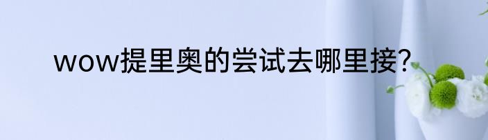 wow提里奥的尝试去哪里接？