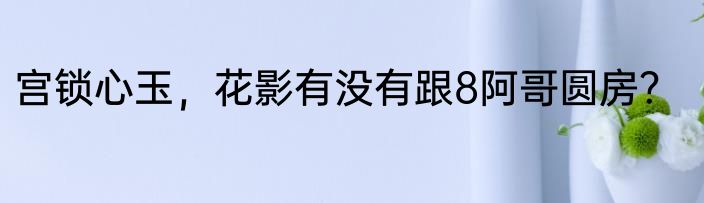 宫锁心玉，花影有没有跟8阿哥圆房？