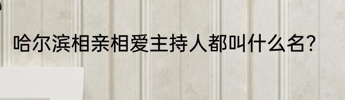 哈尔滨相亲相爱主持人都叫什么名？