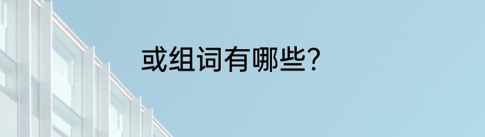 或组词有哪些？