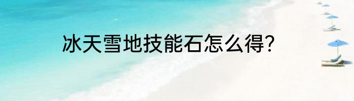 冰天雪地技能石怎么得？