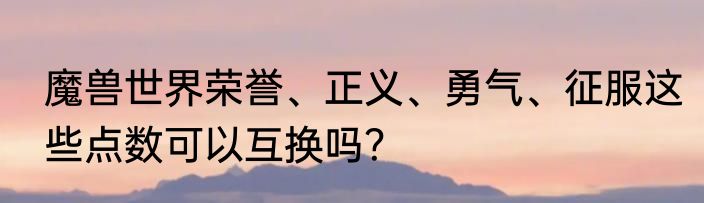 魔兽世界荣誉、正义、勇气、征服这些点数可以互换吗？