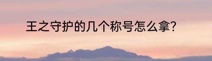王之守护的几个称号怎么拿？