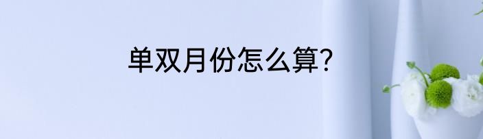 单双月份怎么算？