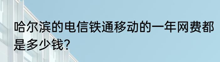 哈尔滨的电信铁通移动的一年网费都是多少钱？