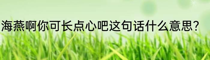 海燕啊你可长点心吧这句话什么意思？