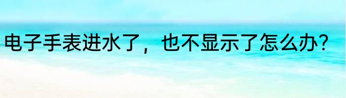 电子手表进水了，也不显示了怎么办？