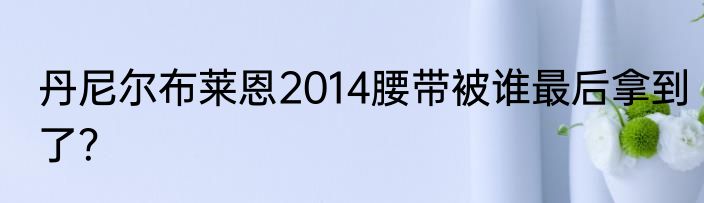 丹尼尔布莱恩2014腰带被谁最后拿到了？