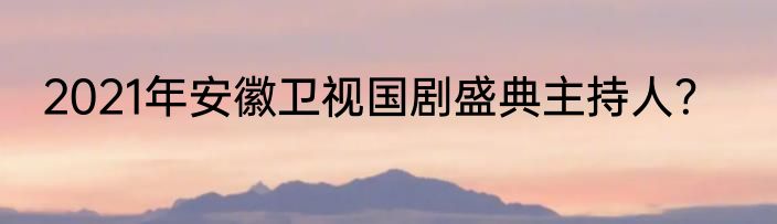 2021年安徽卫视国剧盛典主持人？