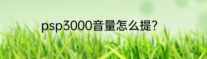 psp3000音量怎么提？