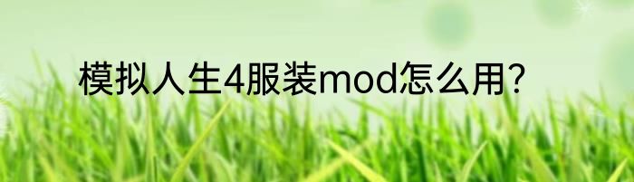 模拟人生4服装mod怎么用？