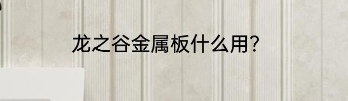 龙之谷金属板什么用？