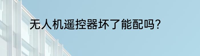 无人机遥控器坏了能配吗？