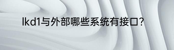 lkd1与外部哪些系统有接口？