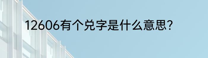 12606有个兑字是什么意思？