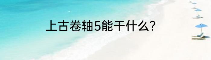上古卷轴5能干什么？