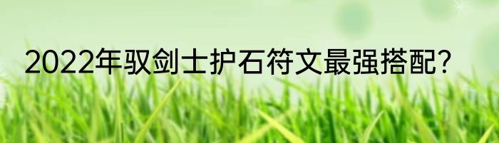 2022年驭剑士护石符文最强搭配？
