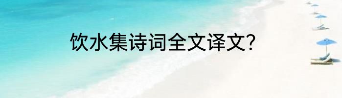 饮水集诗词全文译文？