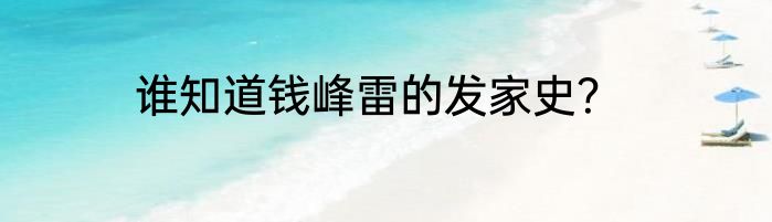 谁知道钱峰雷的发家史？