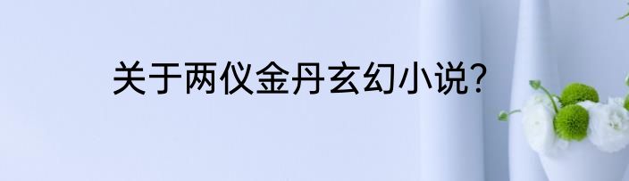 关于两仪金丹玄幻小说？