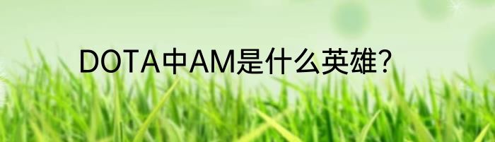 DOTA中AM是什么英雄？