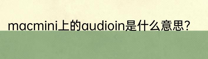 macmini上的audioin是什么意思？