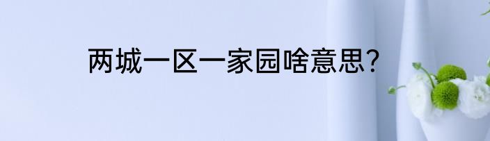 两城一区一家园啥意思？