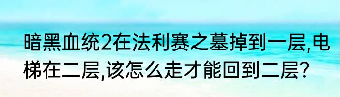暗黑血统2在法利赛之墓掉到一层,电梯在二层,该怎么走才能回到二层？