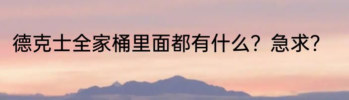 德克士全家桶里面都有什么？急求？
