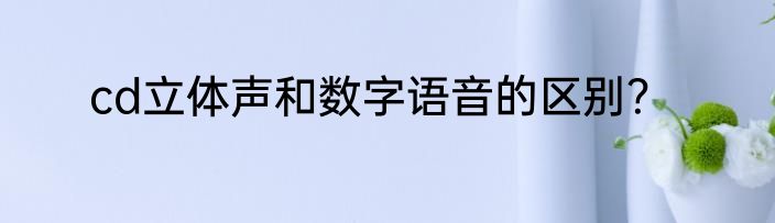 cd立体声和数字语音的区别？