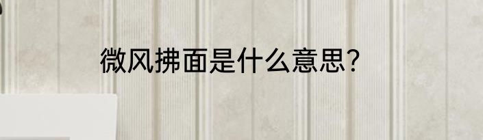 微风拂面是什么意思？