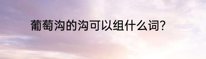葡萄沟的沟可以组什么词？