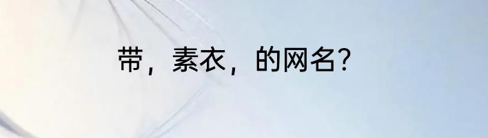 带，素衣，的网名？