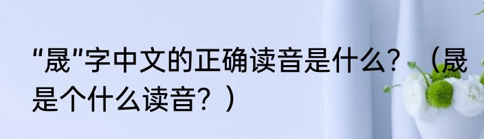 “晟”字中文的正确读音是什么？（晟是个什么读音？）