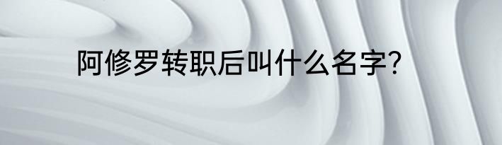 阿修罗转职后叫什么名字？