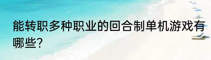 能转职多种职业的回合制单机游戏有哪些？