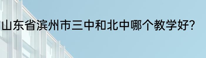 山东省滨州市三中和北中哪个教学好？