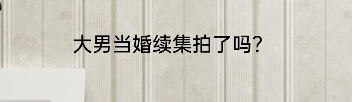 大男当婚续集拍了吗？