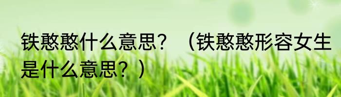 铁憨憨什么意思？（铁憨憨形容女生是什么意思？）