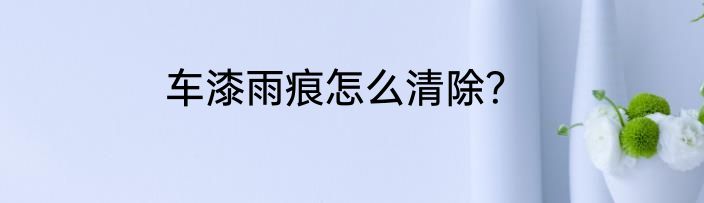 车漆雨痕怎么清除？