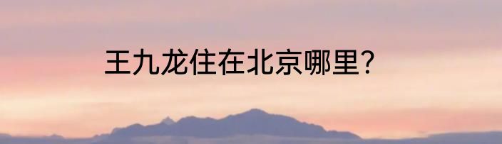 王九龙住在北京哪里?