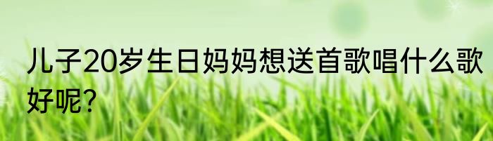 儿子20岁生日妈妈想送首歌唱什么歌好呢？
