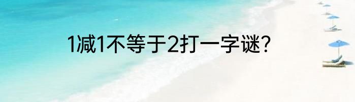 1减1不等于2打一字谜？
