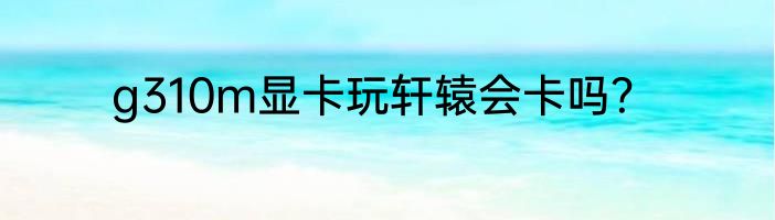 g310m显卡玩轩辕会卡吗？