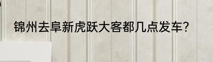 锦州去阜新虎跃大客都几点发车？
