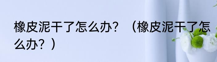 橡皮泥干了怎么办？（橡皮泥干了怎么办？）