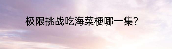 极限挑战吃海菜梗哪一集？