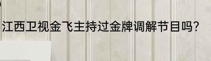 江西卫视金飞主持过金牌调解节目吗？